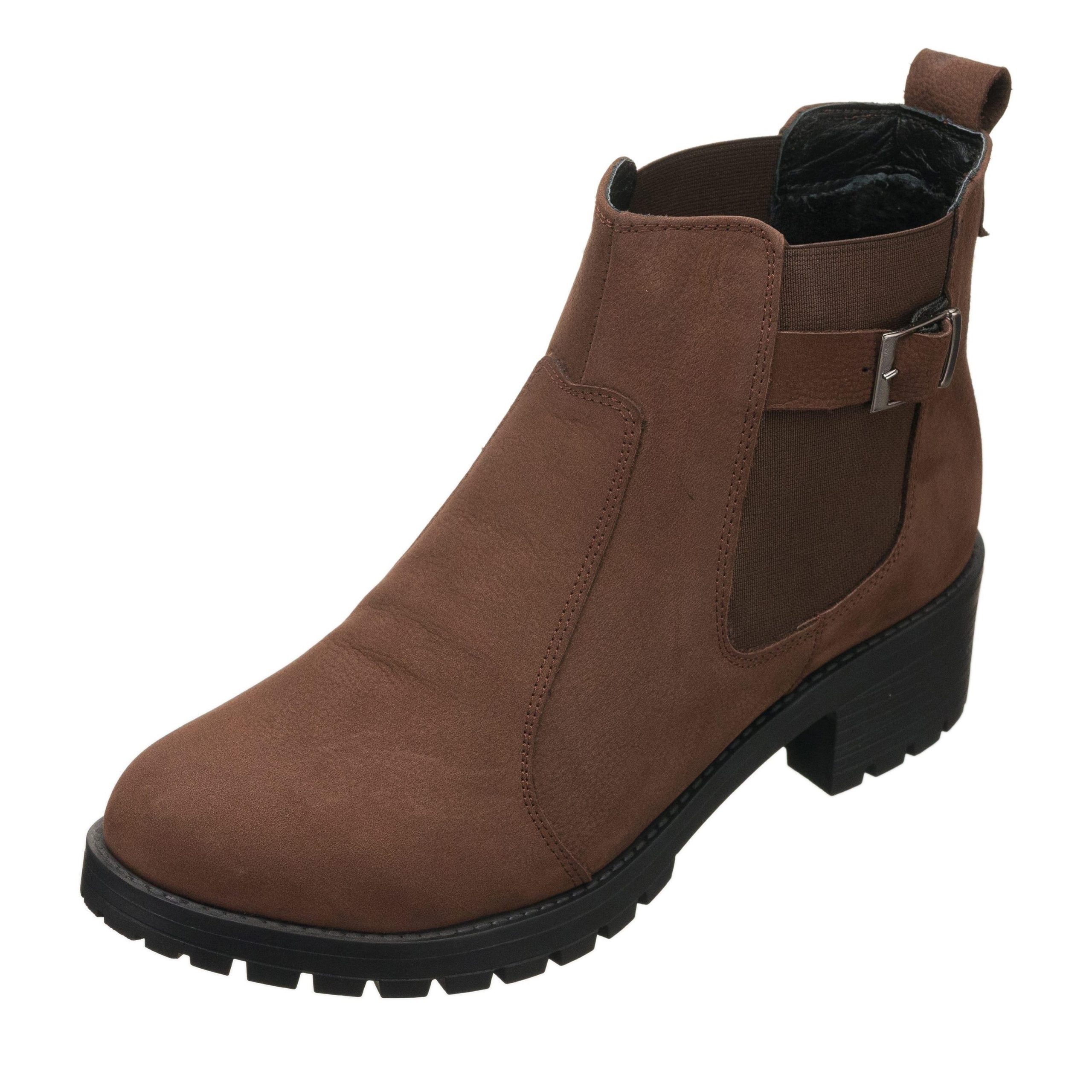 Büyük Numara Deri Kadın BOT YSM63 Kahve