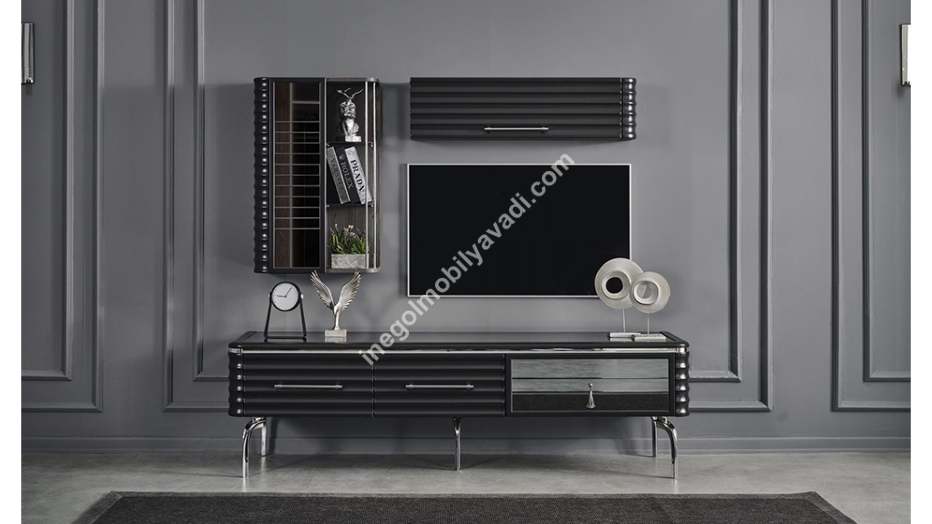 İnegöl Mobilya Asel Antrasit TV Ünitesi Takımı