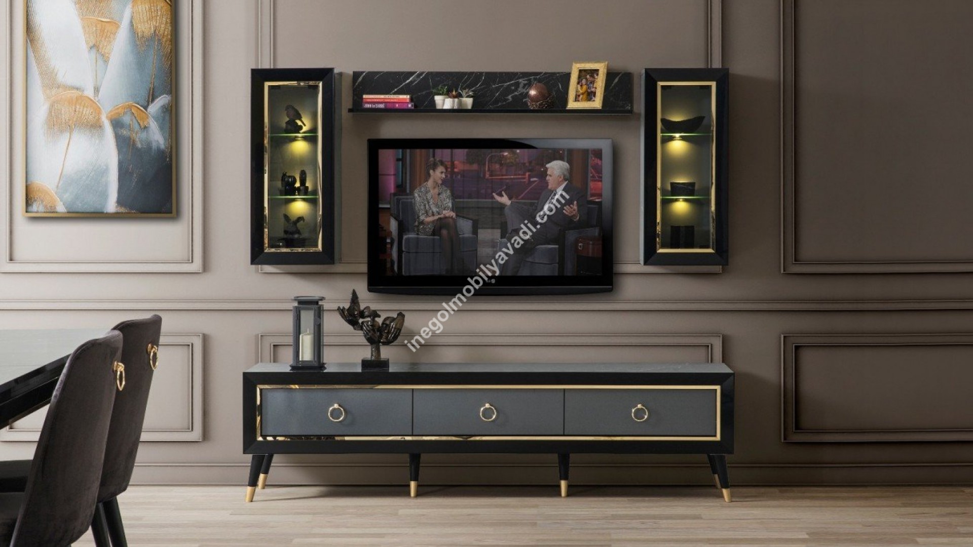 İnegöl Asil Siyah Tv Ünitesi