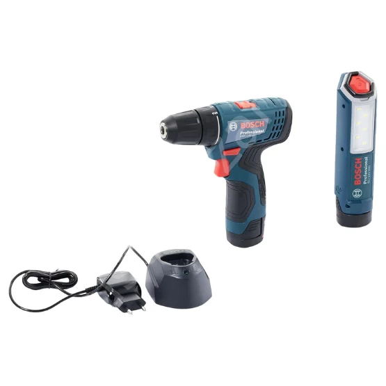 Bosch Professional GSR 120-LI 2 Ah Çift Akülü Tornavida ve GLI 12V-300 Fener 06019G8004